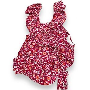 NEW Sofia by Sofia Vergara Pink Ruffle Side Tie Up Blouse Women’s Plus Size 4X